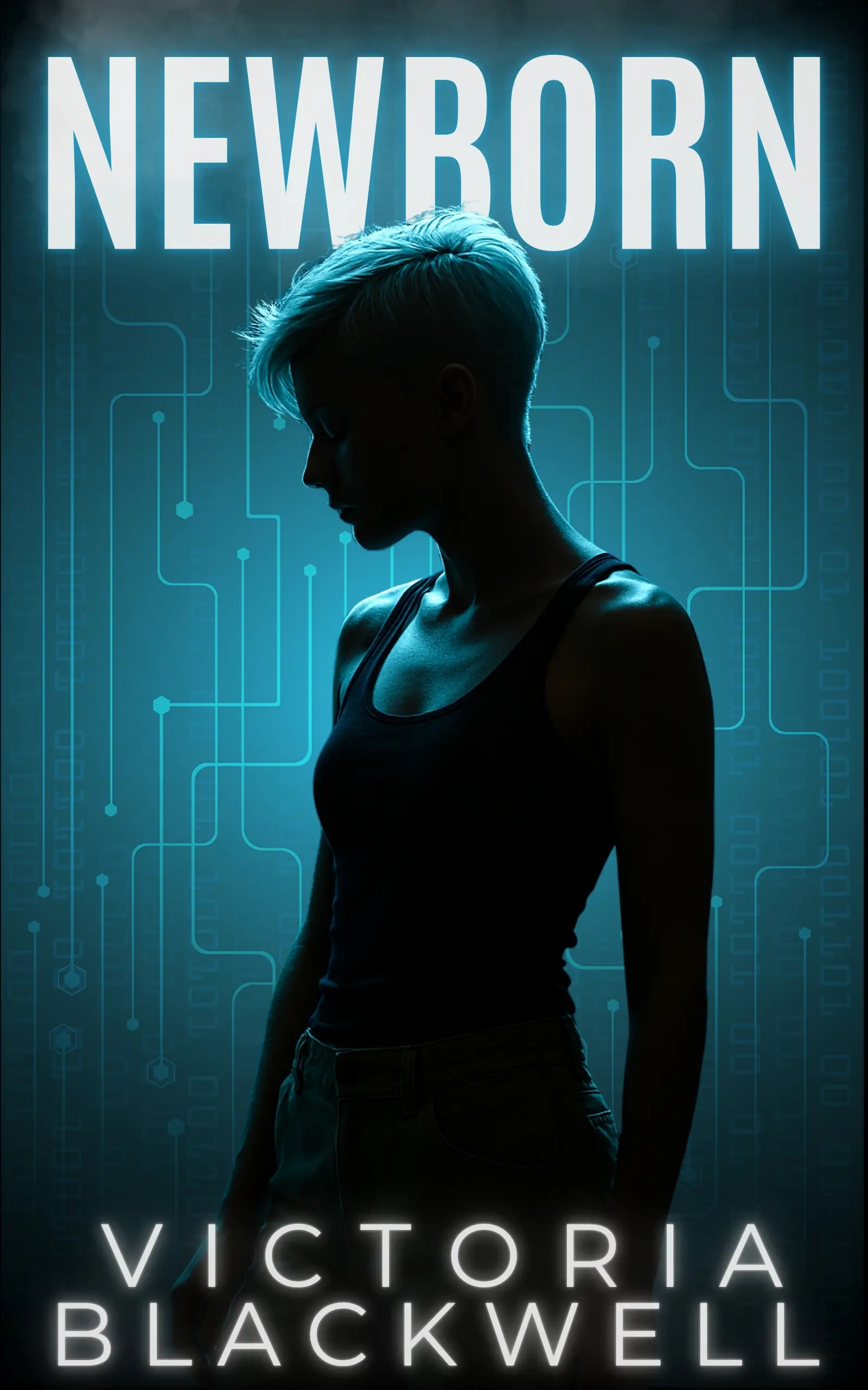 Newborn. A round ended, metallic, cylindrical AI core with a screen displaying an ECG heartbeat.